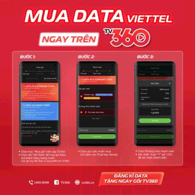 mua DATA 4G Viettel trên ứng dụng TV360