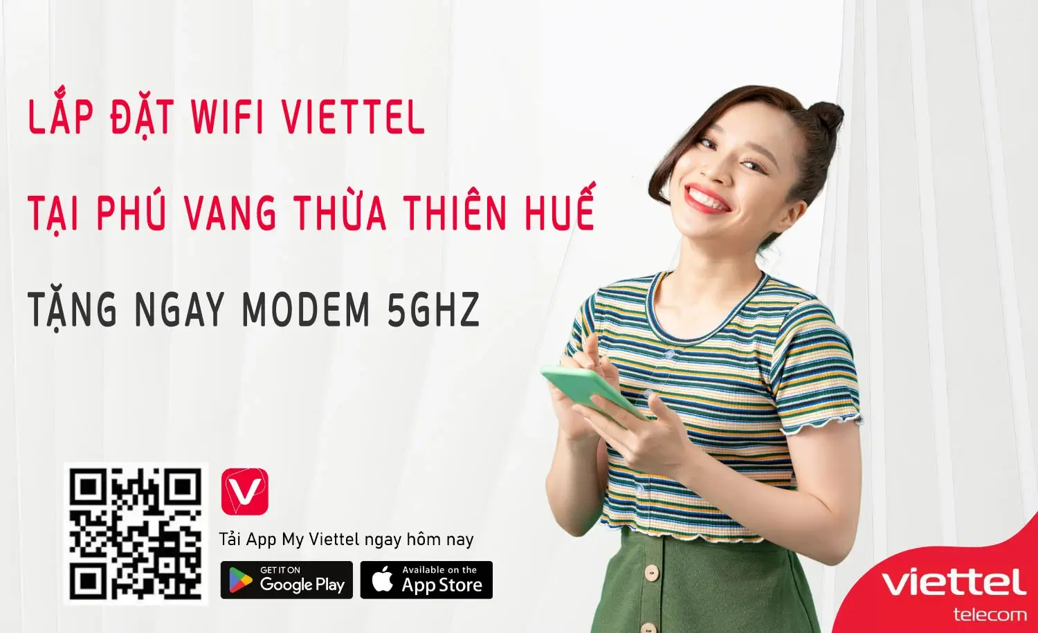 Lắp đặt wifi Viettel tại Phú Vang Thừa Thiên Huế Tặng Ngay Modem 5GHz