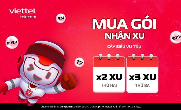 Mua Gói Vào Thứ 2 Và Thứ 3 Trên App My Viettel Nhận Ưu Đãi Lớn